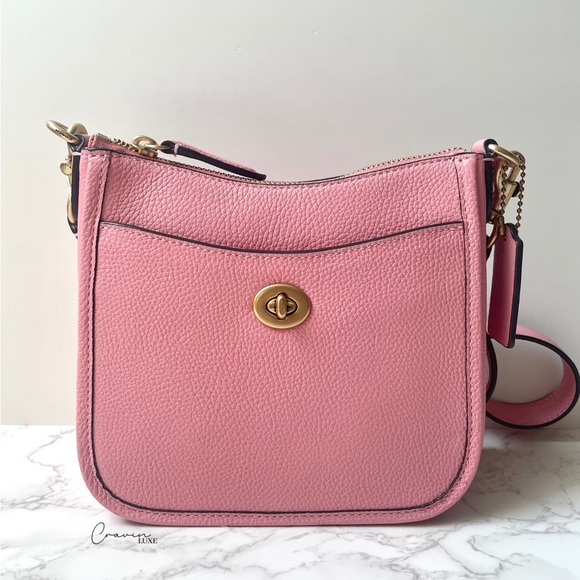 Coach Handbags - New Coach Pebbled Leather Chaise 19 Crossbody Bubblegum